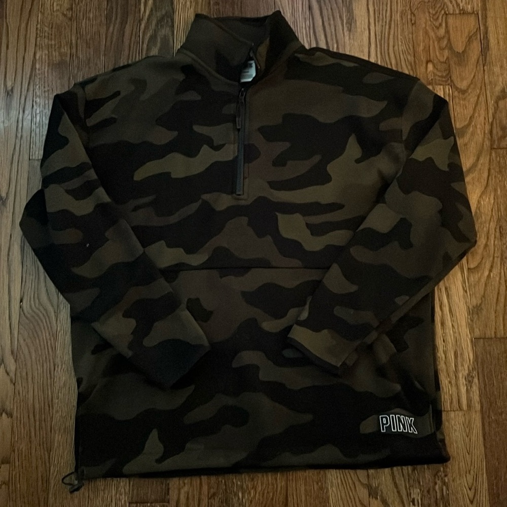 Camo PINK half zip sweater